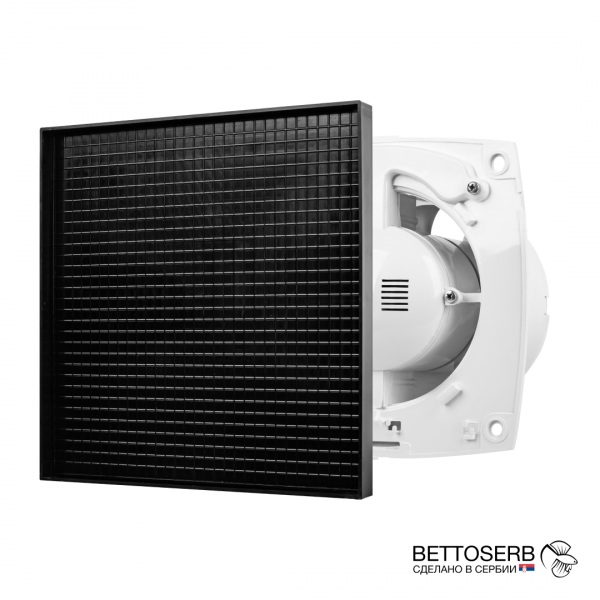 Вентилятор BETTOSERB с обратным клапаном под плитку, цвет черный